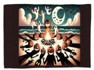 🎃 👻 Spooky Beach Camp- 30x60 beach towel, 50x60 Blanket, 15x18 Hand/Fitness Towel  .. FREE SHIPPING